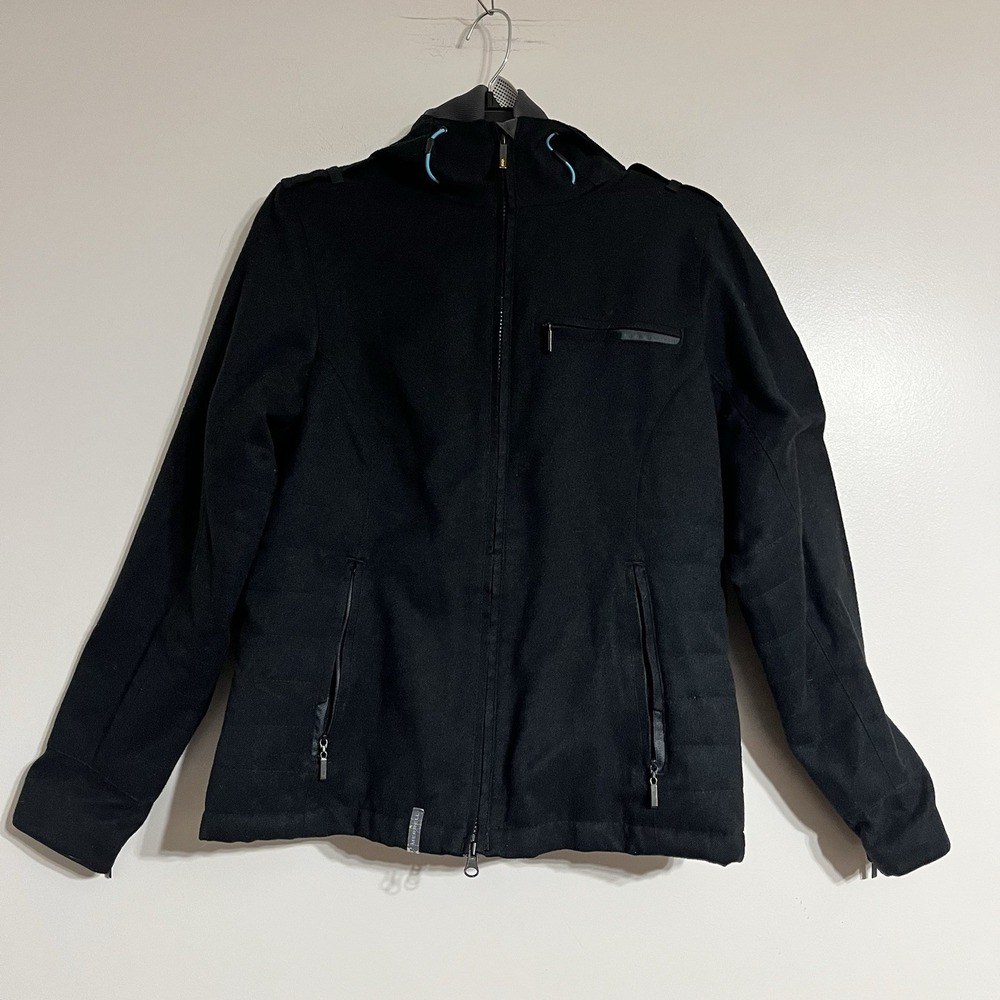 Merrell Jacket Women's S Black Hooded Outdoors Hiking Jacket‎ Zip Pockets Vest